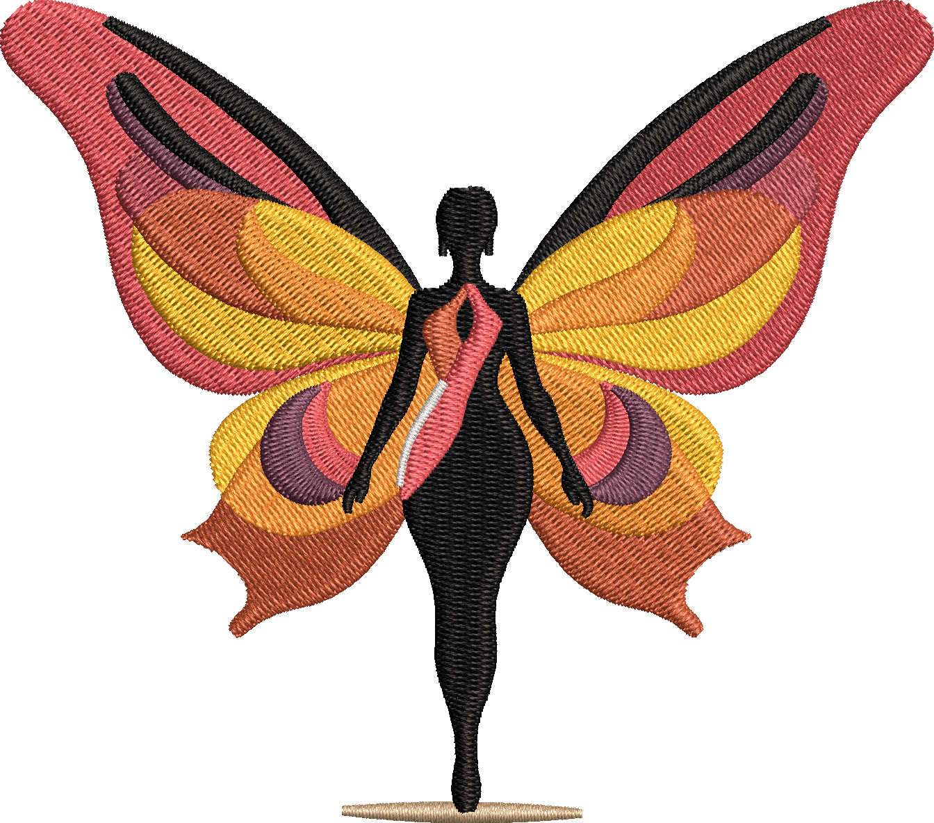 Butterfly embroidery artwork